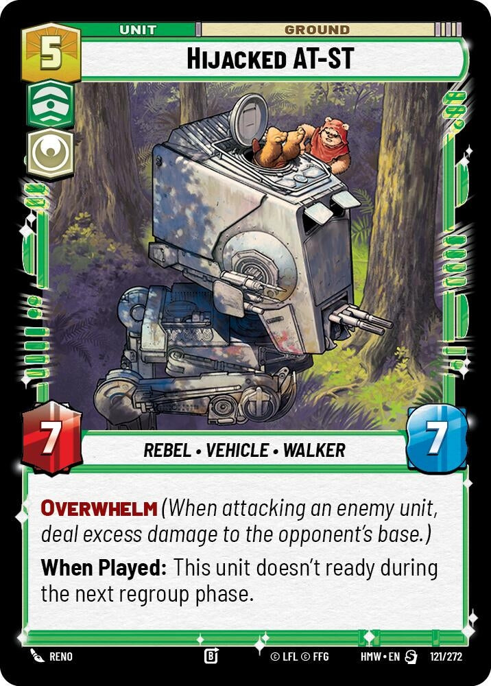Image for Hijacked AT-ST (121/272) [Homeworlds] - Star Wars: Unlimited