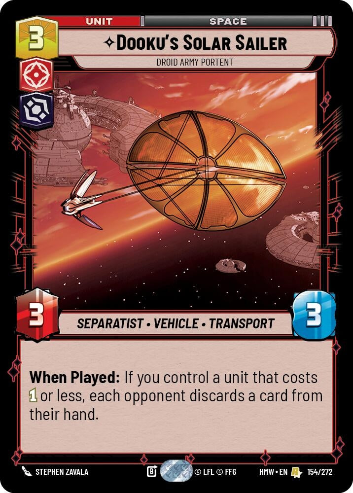 Image for Dooku's Solar Sailer - Droid Army Portent (154/272) [Homeworlds] - Star Wars: Unlimited