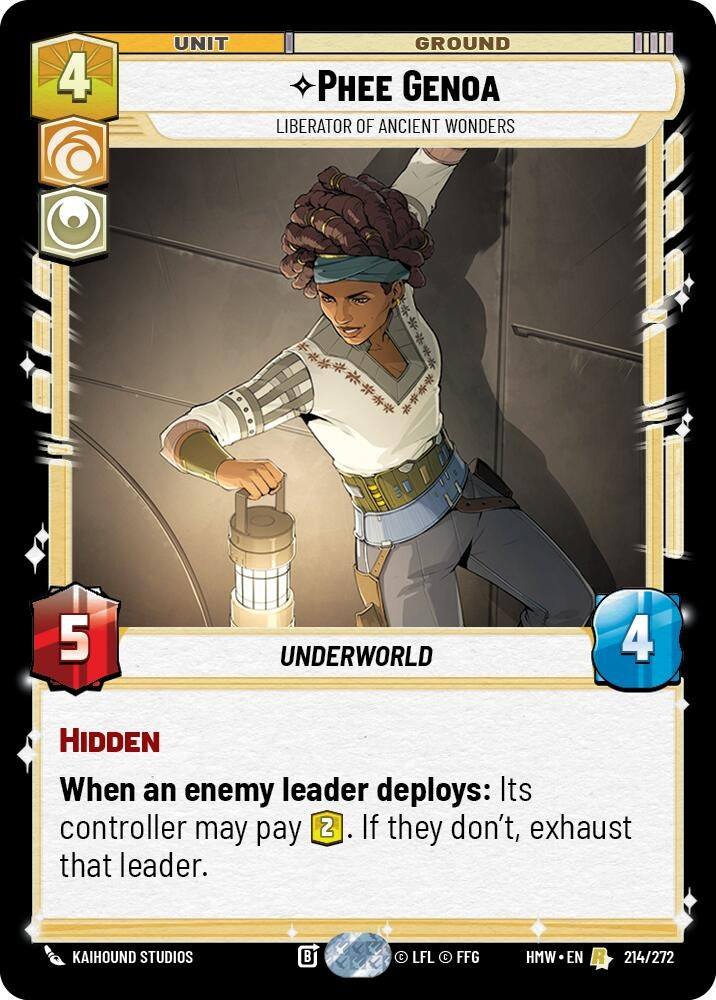 Image for Phee Genoa - Liberator of Ancient Wonders (214/272) [Homeworlds] - Star Wars: Unlimited