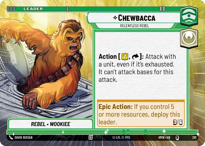 Image for Chewbacca - Relentless Rebel (Hyperspace) (281) [Homeworlds] - Star Wars: Unlimited
