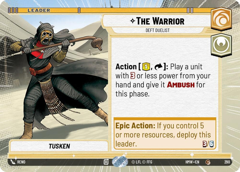 Image for The Warrior - Deft Duelist (Hyperspace) (290) [Homeworlds] - Star Wars: Unlimited