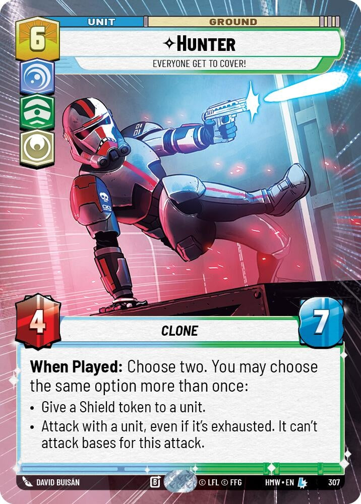 Image for Hunter - Everyone Get to Cover! (Hyperspace) (307) [Homeworlds] - Star Wars: Unlimited