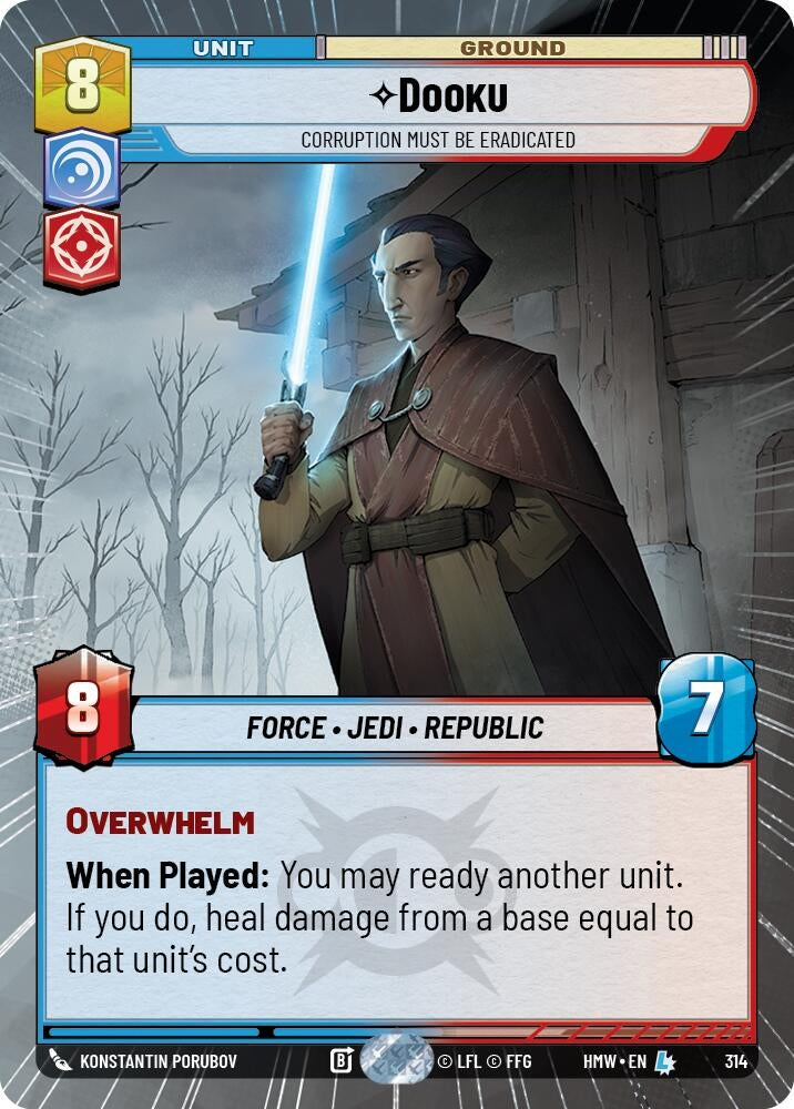 Image for Dooku - Corruption Must Be Eradicated (Hyperspace) (314) [Homeworlds] - Star Wars: Unlimited