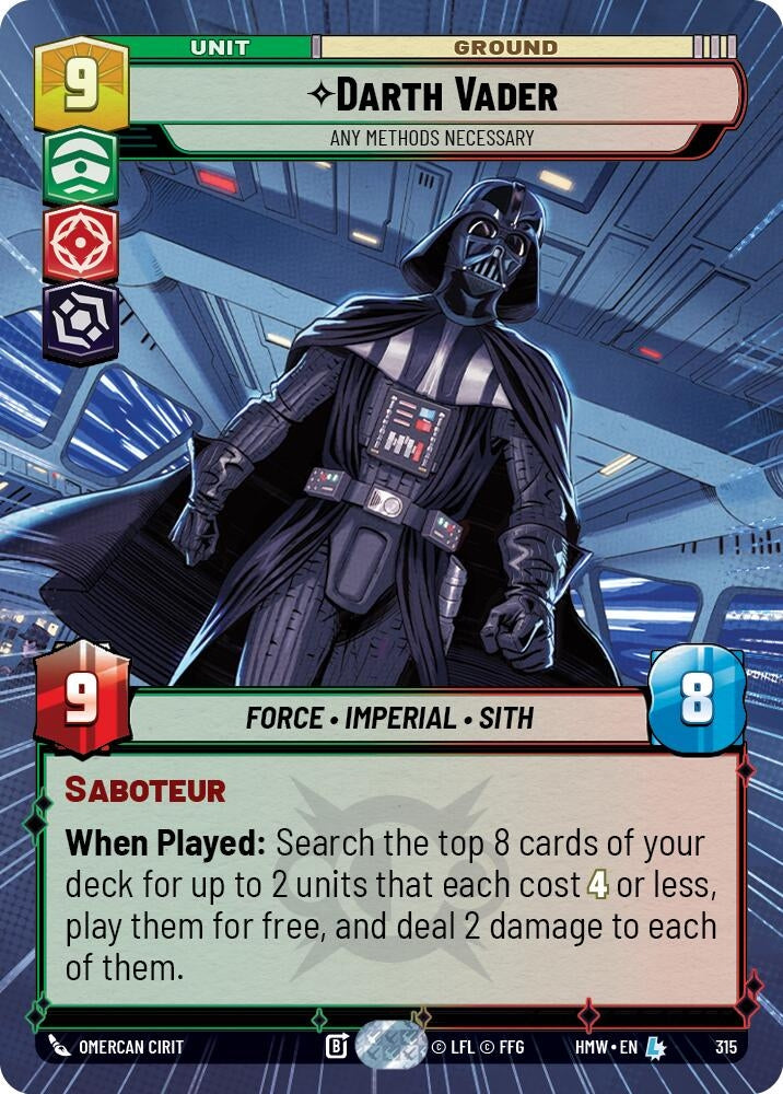 Image for Darth Vader - Any Methods Necessary (Hyperspace) (315) [Homeworlds] - Star Wars: Unlimited