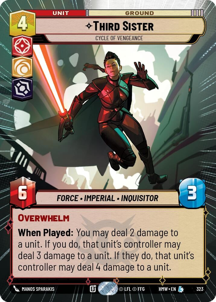 Image for Third Sister - Cycle of Vengeance (Hyperspace) (323) [Homeworlds] - Star Wars: Unlimited