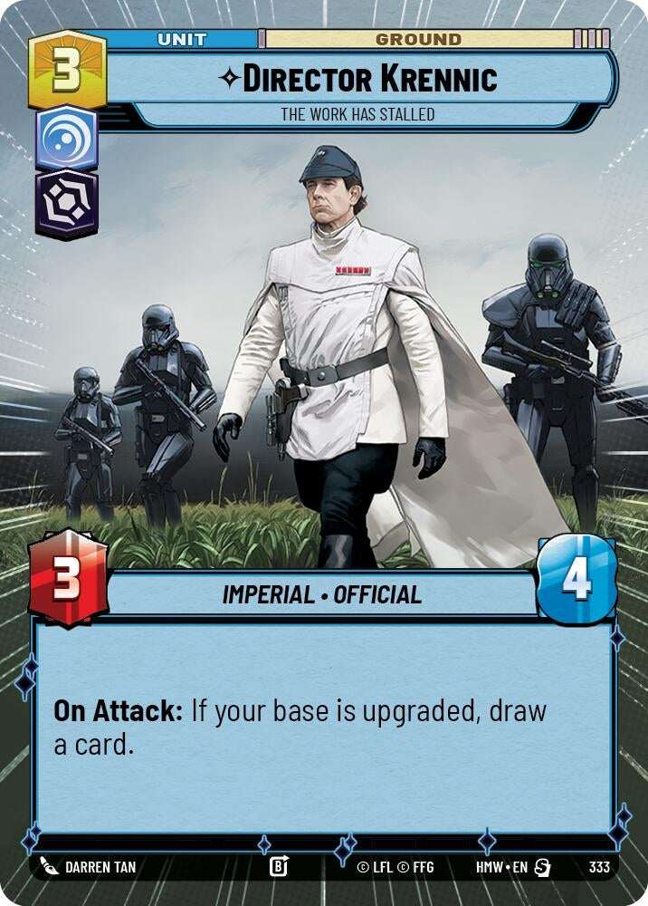 Image for Director Krennic - The Work Has Stalled (Hyperspace) (333) [Homeworlds] - Star Wars: Unlimited