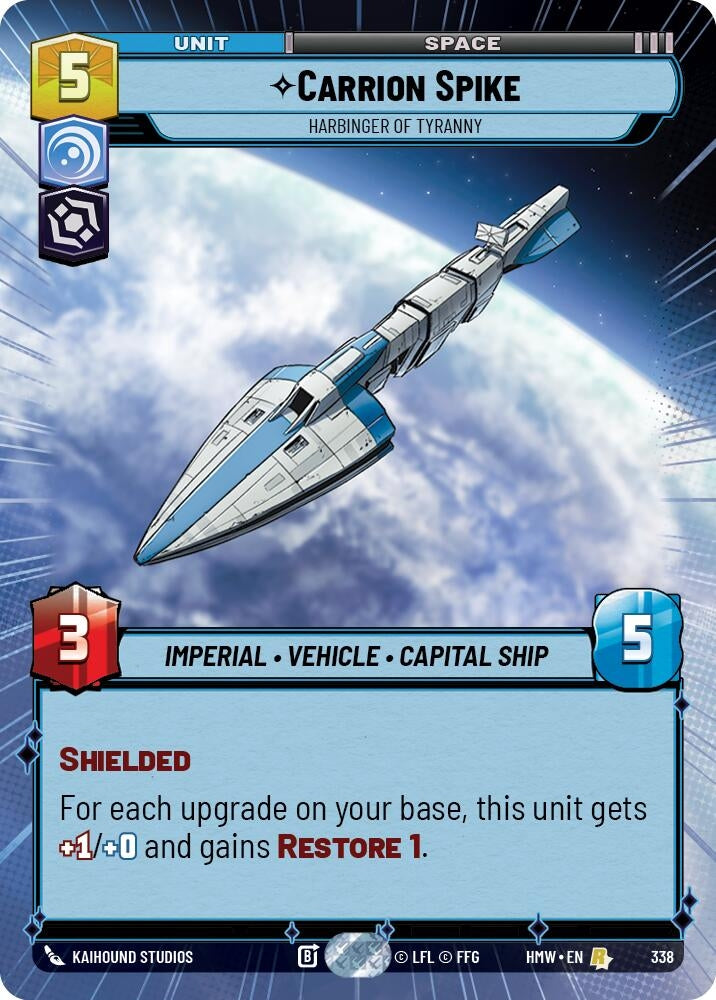 Image for Carrion Spike - Harbinger of Tyranny (Hyperspace) (338) [Homeworlds] - Star Wars: Unlimited