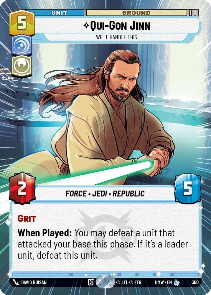 Image for Qui-Gon Jinn - We'll Handle This (Hyperspace) (350) [Homeworlds] - Star Wars: Unlimited