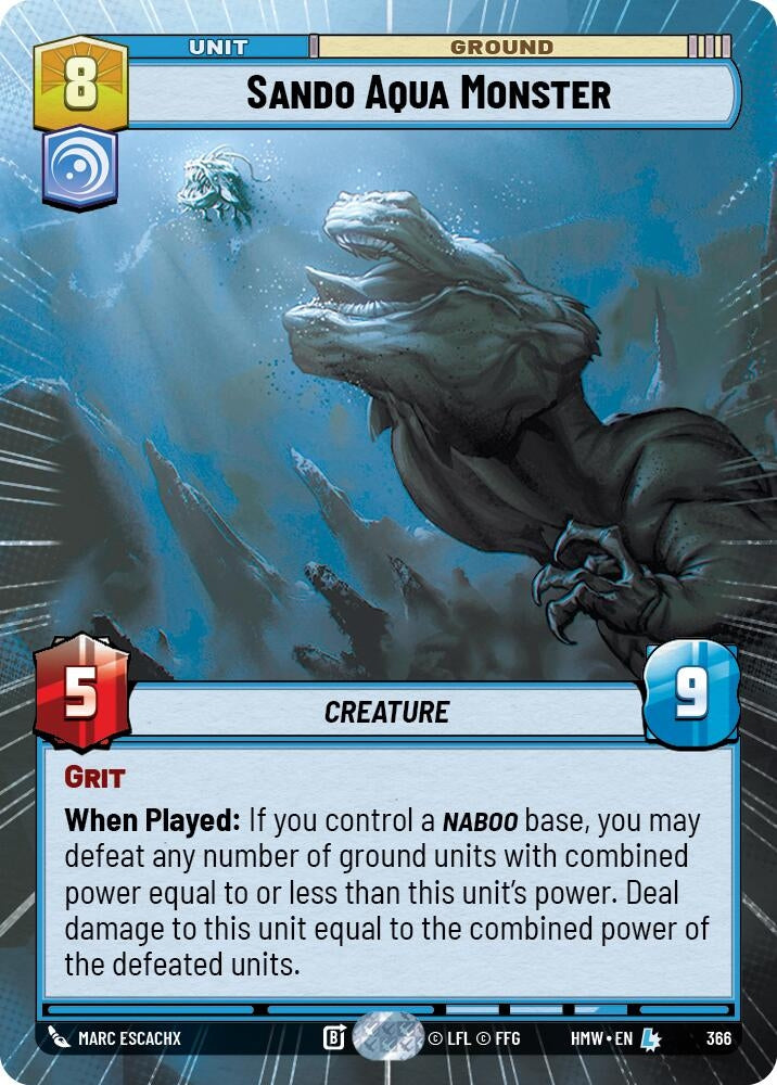 Image for Sando Aqua Monster (Hyperspace) (366) [Homeworlds] - Star Wars: Unlimited