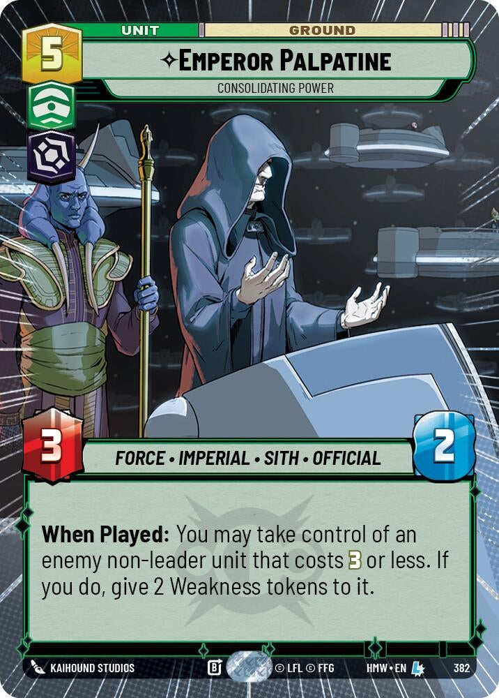 Image for Emperor Palpatine - Consolidating Power (Hyperspace) (382) [Homeworlds] - Star Wars: Unlimited