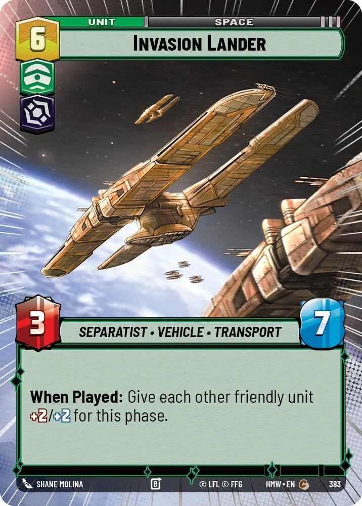 Image for Invasion Lander (Hyperspace) (383) [Homeworlds] - Star Wars: Unlimited