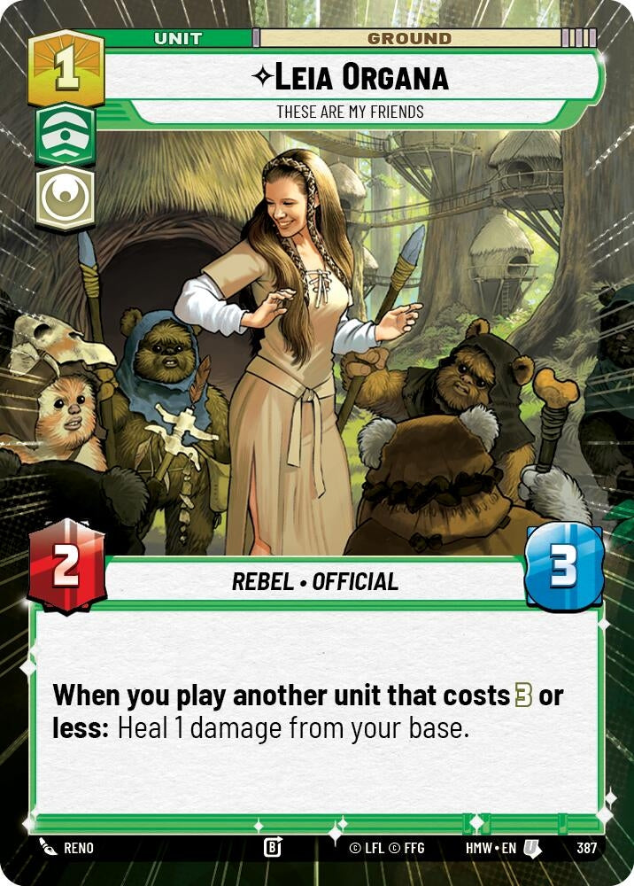 Image for Leia Organa - These Are My Friends (Hyperspace) (387) [Homeworlds] - Star Wars: Unlimited