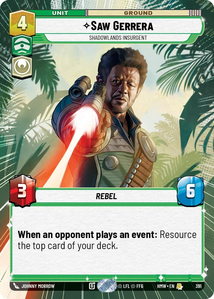 Image for Saw Gerrera - Shadowlands Insurgent (Hyperspace) (391) [Homeworlds] - Star Wars: Unlimited