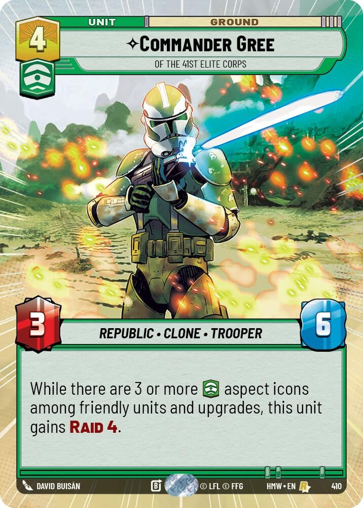 Image for Commander Gree - Of the 41st Elite Corps (Hyperspace) (410) [Homeworlds] - Star Wars: Unlimited
