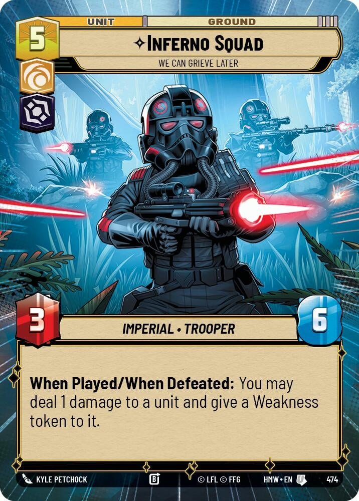 Image for Inferno Squad - We Can Grieve Later (Hyperspace) (474) [Homeworlds] - Star Wars: Unlimited