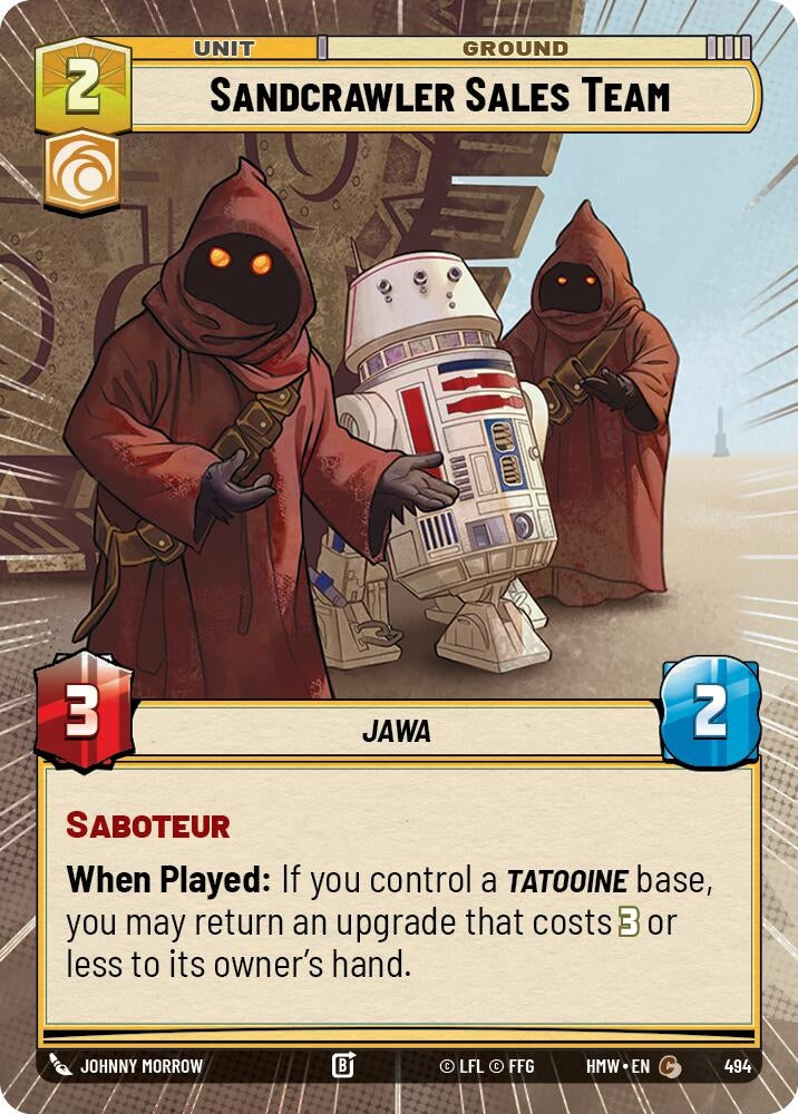 Image for Sandcrawler Sales Team (Hyperspace) (494) [Homeworlds] - Star Wars: Unlimited