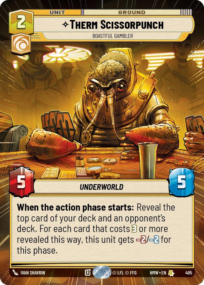 Image for Therm Scissorpunch - Boastful Gambler (Hyperspace) (495) [Homeworlds] - Star Wars: Unlimited