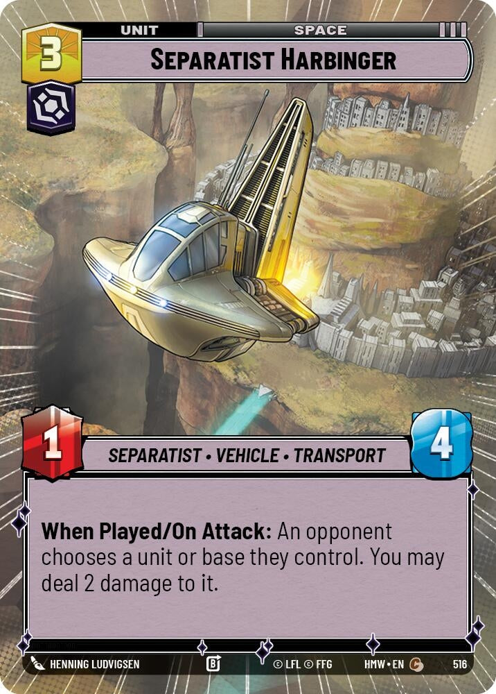 Image for Separatist Harbinger (Hyperspace) (516) [Homeworlds] - Star Wars: Unlimited