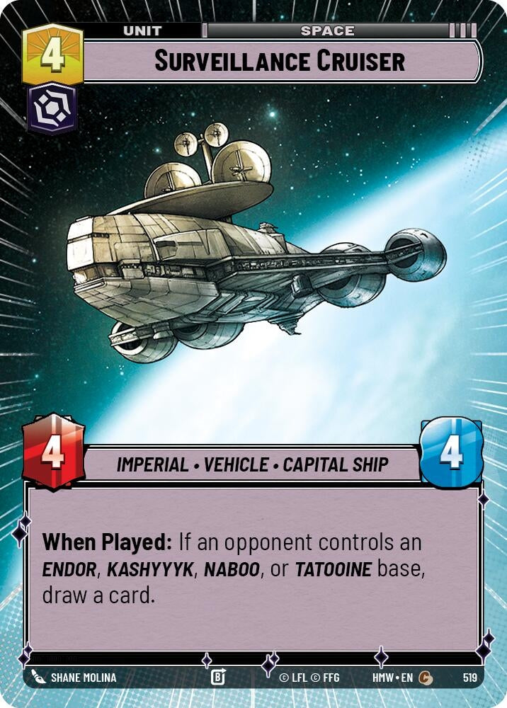 Image for Surveillance Cruiser (Hyperspace) (519) [Homeworlds] - Star Wars: Unlimited