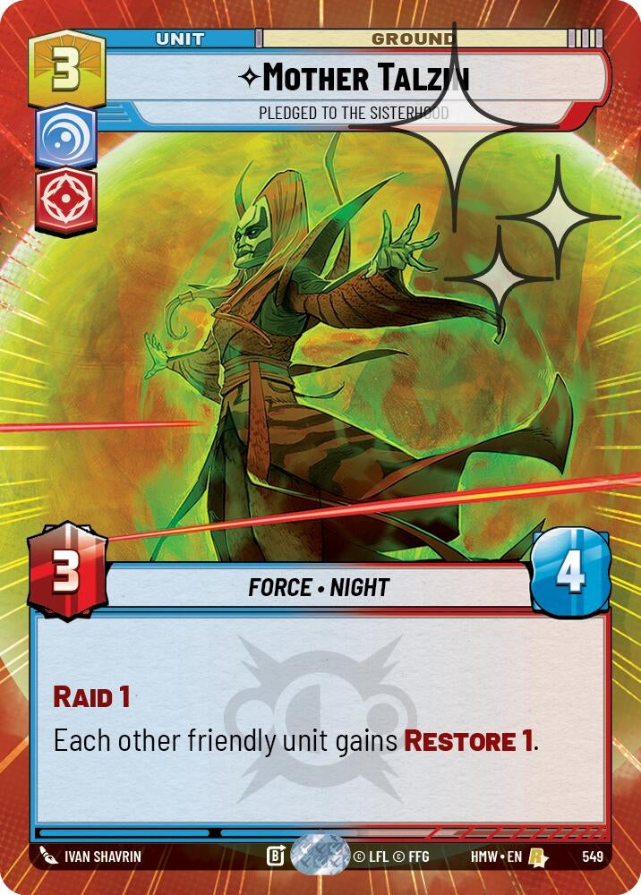 Image for Mother Talzin - Pledged to the Sisterhood (Hyperspace Foil) (549) [Homeworlds] - Star Wars: Unlimited