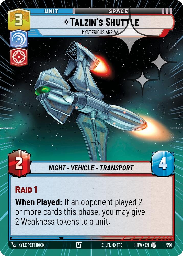 Image for Talzin's Shuttle - Mysterious Arrival (Hyperspace Foil) (550) [Homeworlds] - Star Wars: Unlimited