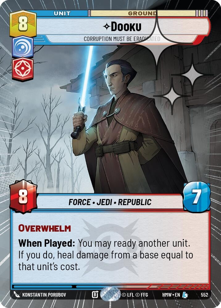 Image for Dooku - Corruption Must Be Eradicated (Hyperspace Foil) (552) [Homeworlds] - Star Wars: Unlimited
