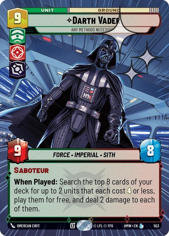 Image for Darth Vader - Any Methods Necessary (Hyperspace Foil) (553) [Homeworlds] - Star Wars: Unlimited