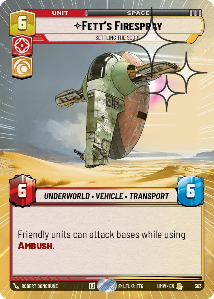 Image for Fett's Firespray - Settling the Score (Hyperspace Foil) (563) [Homeworlds] - Star Wars: Unlimited