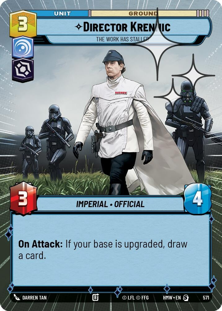 Image for Director Krennic - The Work Has Stalled (Hyperspace Foil) (571) [Homeworlds] - Star Wars: Unlimited