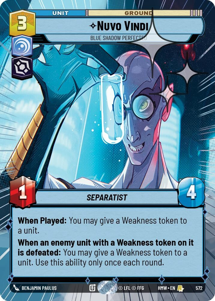 Image for Nuvo Vindi - Blue Shadow Perfected (Hyperspace Foil) (572) [Homeworlds] - Star Wars: Unlimited