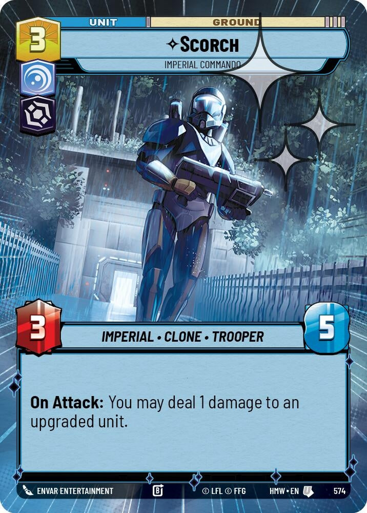 Image for Scorch - Imperial Commando (Hyperspace Foil) (574) [Homeworlds] - Star Wars: Unlimited
