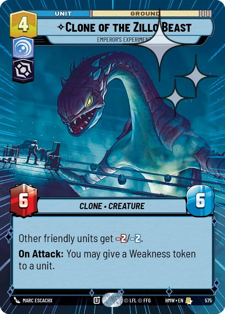 Image for Clone of the Zillo Beast - Emperor's Experiment (Hyperspace Foil) (575) [Homeworlds] - Star Wars: Unlimited