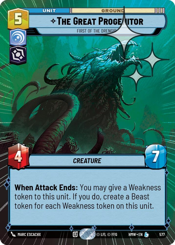 Image for The Great Progenitor - First of the Drengir (Hyperspace Foil) (577) [Homeworlds] - Star Wars: Unlimited