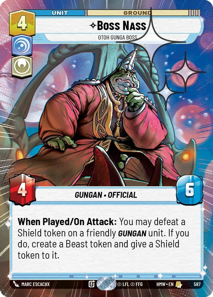 Image for Boss Nass - Otoh Gunga Boss (Hyperspace Foil) (587) [Homeworlds] - Star Wars: Unlimited