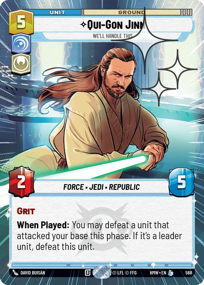 Image for Qui-Gon Jinn - We'll Handle This (Hyperspace Foil) (588) [Homeworlds] - Star Wars: Unlimited