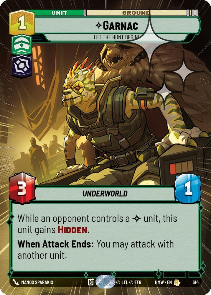 Image for Garnac - Let the Hunt Begin! (Hyperspace Foil) (614) [Homeworlds] - Star Wars: Unlimited
