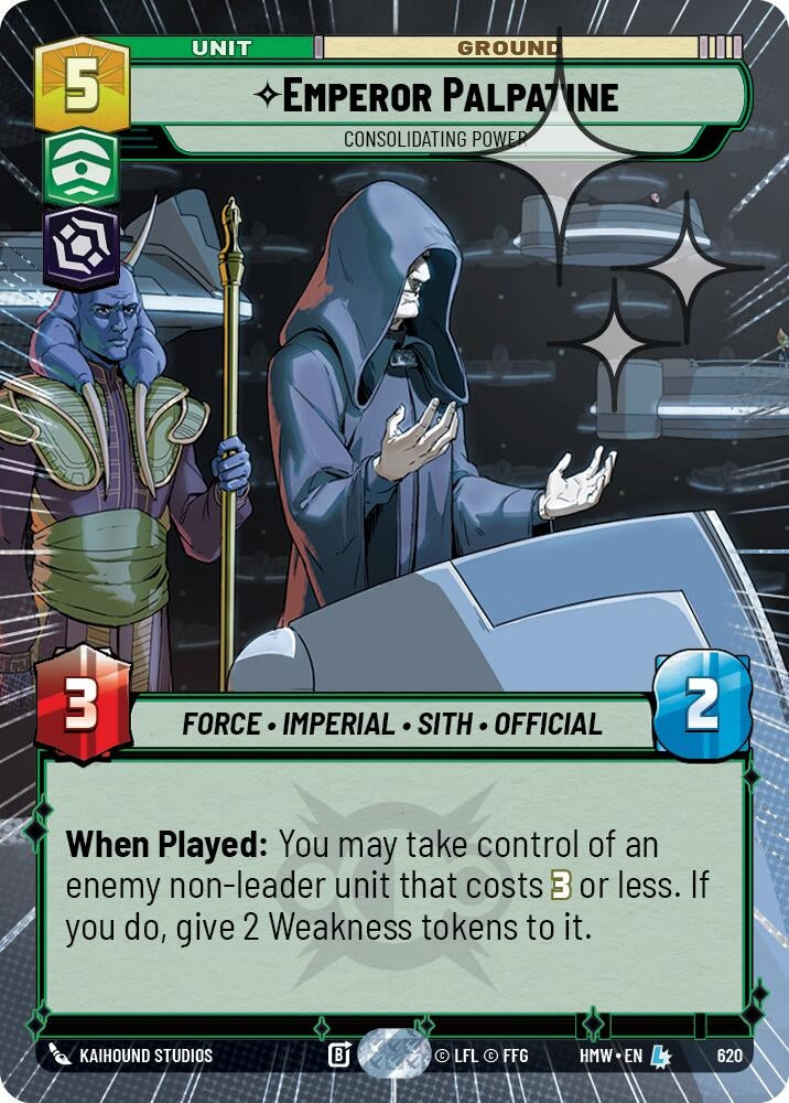 Image for Emperor Palpatine - Consolidating Power (Hyperspace Foil) (620) [Homeworlds] - Star Wars: Unlimited