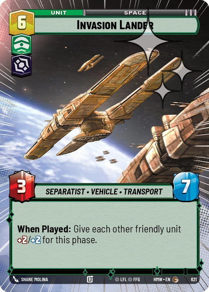 Image for Invasion Lander (Hyperspace Foil) (621) [Homeworlds] - Star Wars: Unlimited