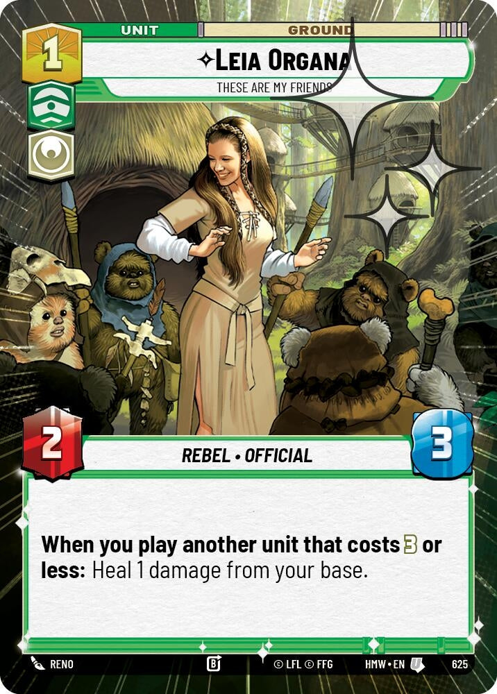 Image for Leia Organa - These Are My Friends (Hyperspace Foil) (625) [Homeworlds] - Star Wars: Unlimited