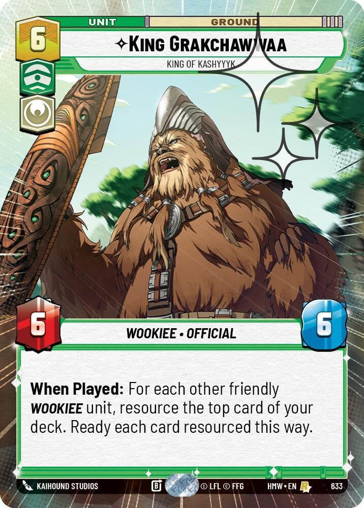 Image for King Grakchawwaa - King of Kashyyyk (Hyperspace Foil) (633) [Homeworlds] - Star Wars: Unlimited