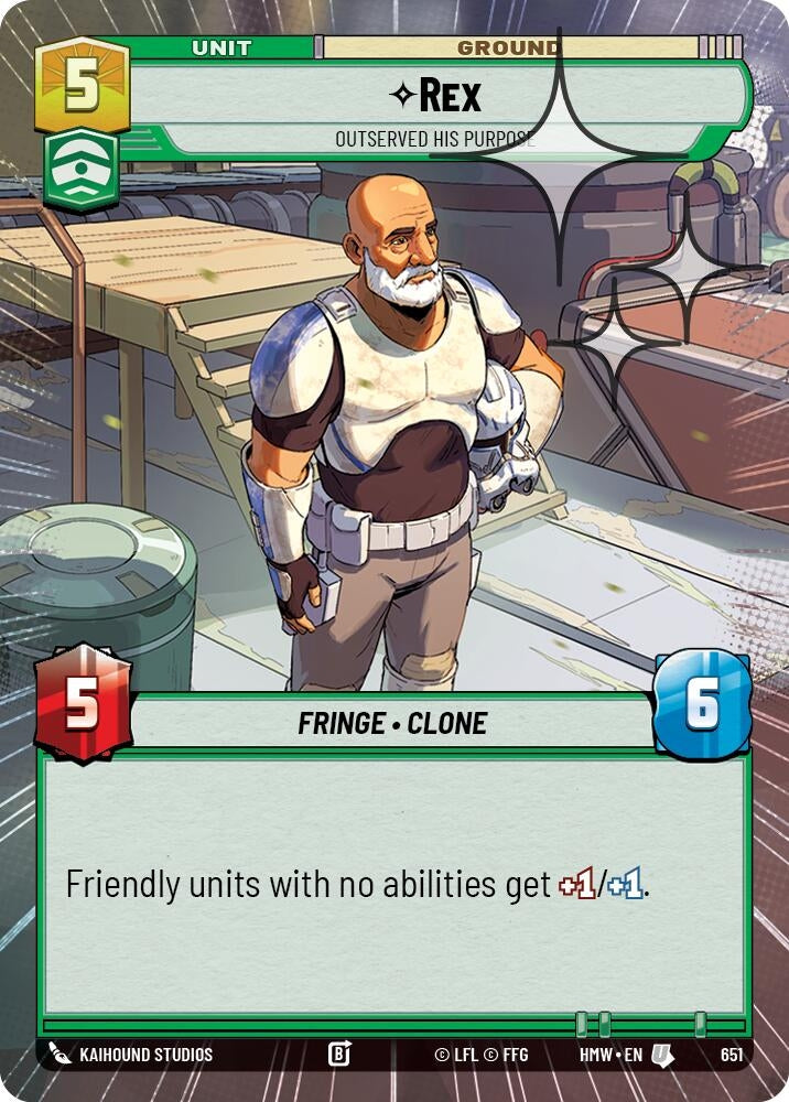 Image for Rex - Outserved His Purpose (Hyperspace Foil) (651) [Homeworlds] - Star Wars: Unlimited