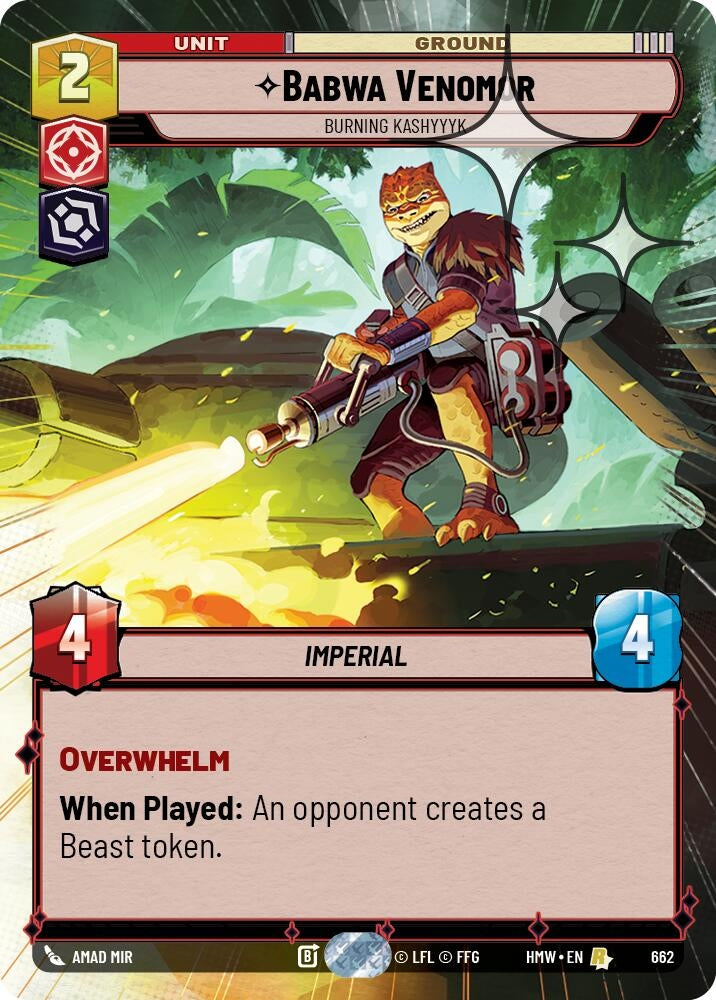 Image for Babwa Venomor - Burning Kashyyyk (Hyperspace Foil) (662) [Homeworlds] - Star Wars: Unlimited