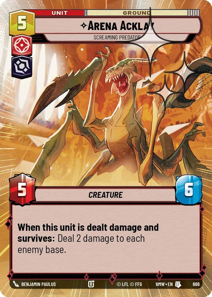 Image for Arena Acklay - Screaming Predator (Hyperspace Foil) (666) [Homeworlds] - Star Wars: Unlimited