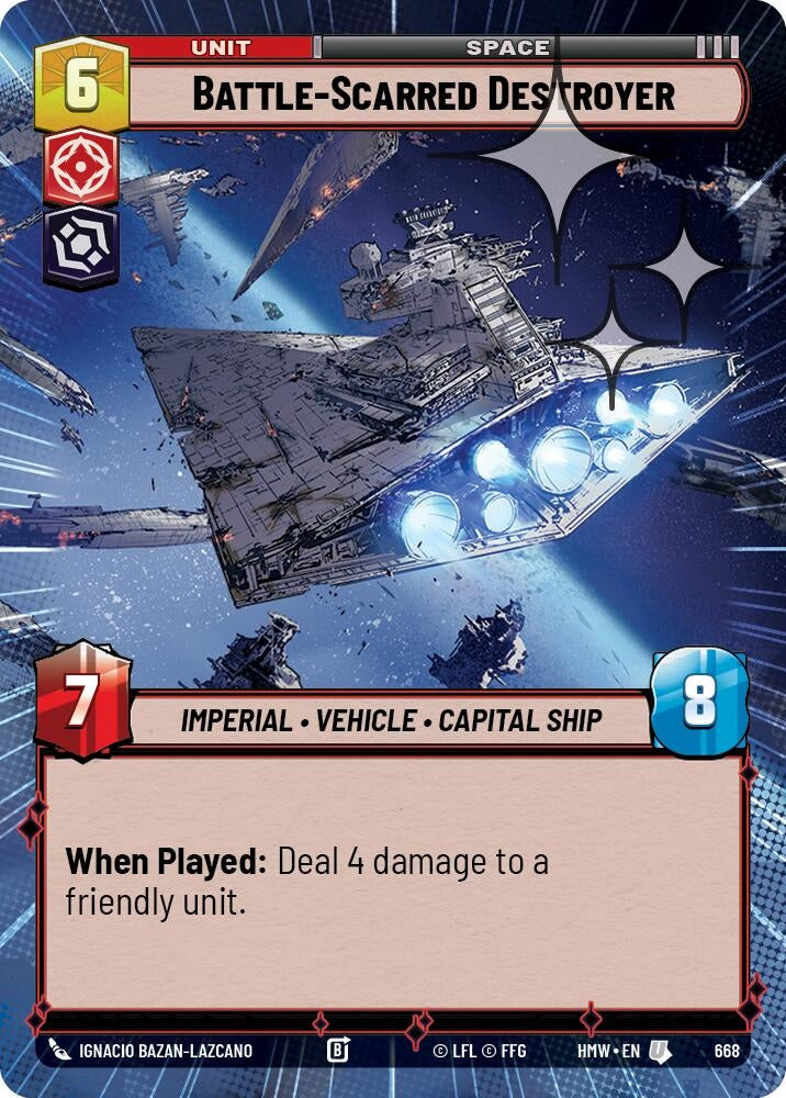Image for Battle-Scarred Destroyer (Hyperspace Foil) (668) [Homeworlds] - Star Wars: Unlimited