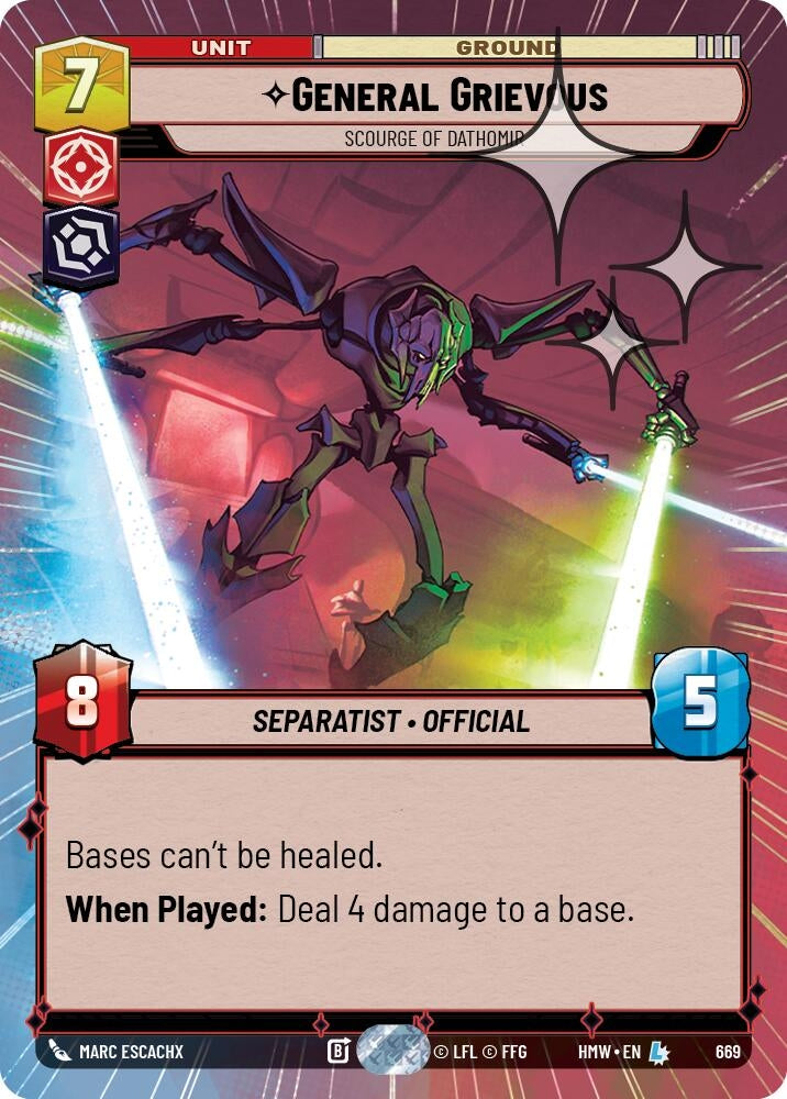 Image for General Grievous - Scourge of Dathomir (Hyperspace Foil) (669) [Homeworlds] - Star Wars: Unlimited