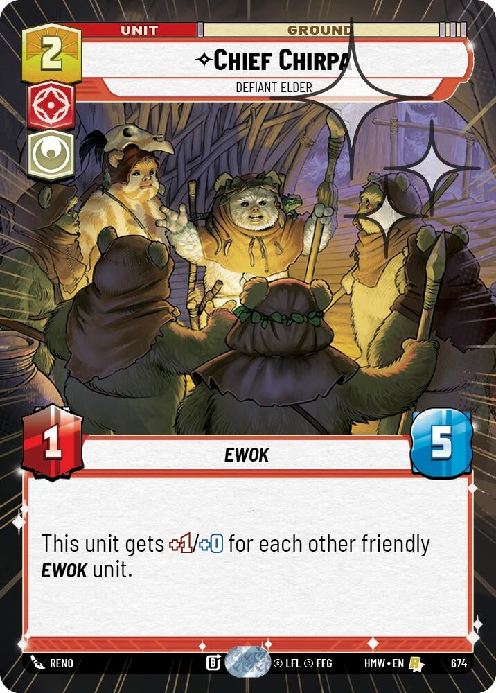 Image for Chief Chirpa - Defiant Elder (Hyperspace Foil) (674) [Homeworlds] - Star Wars: Unlimited