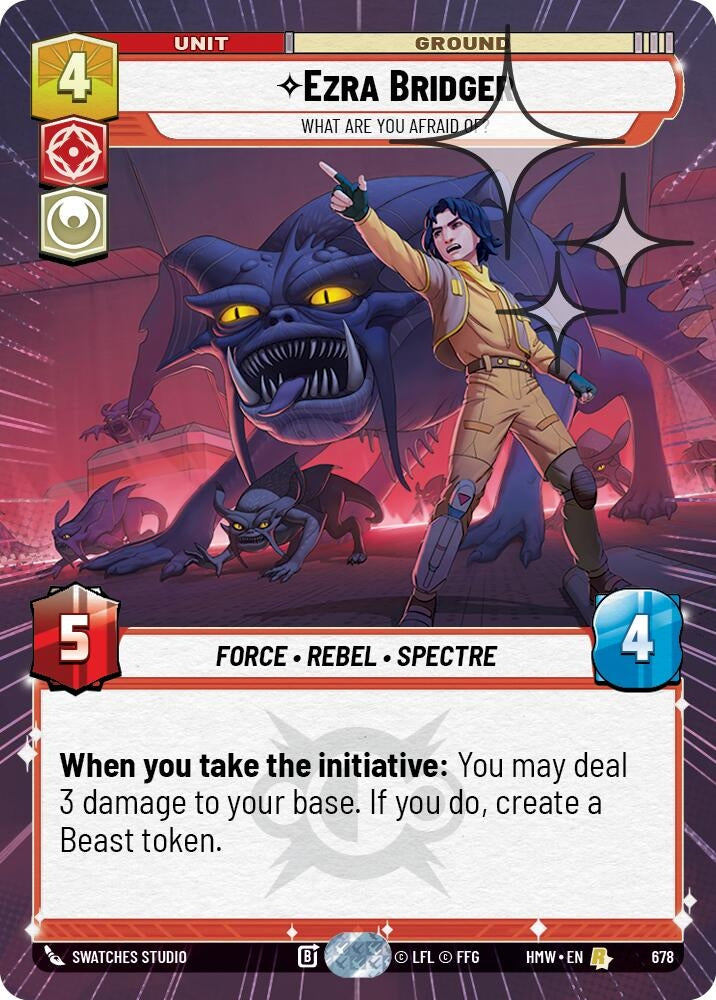 Image for Ezra Bridger - What Are You Afraid Of? (Hyperspace Foil) (678) [Homeworlds] - Star Wars: Unlimited
