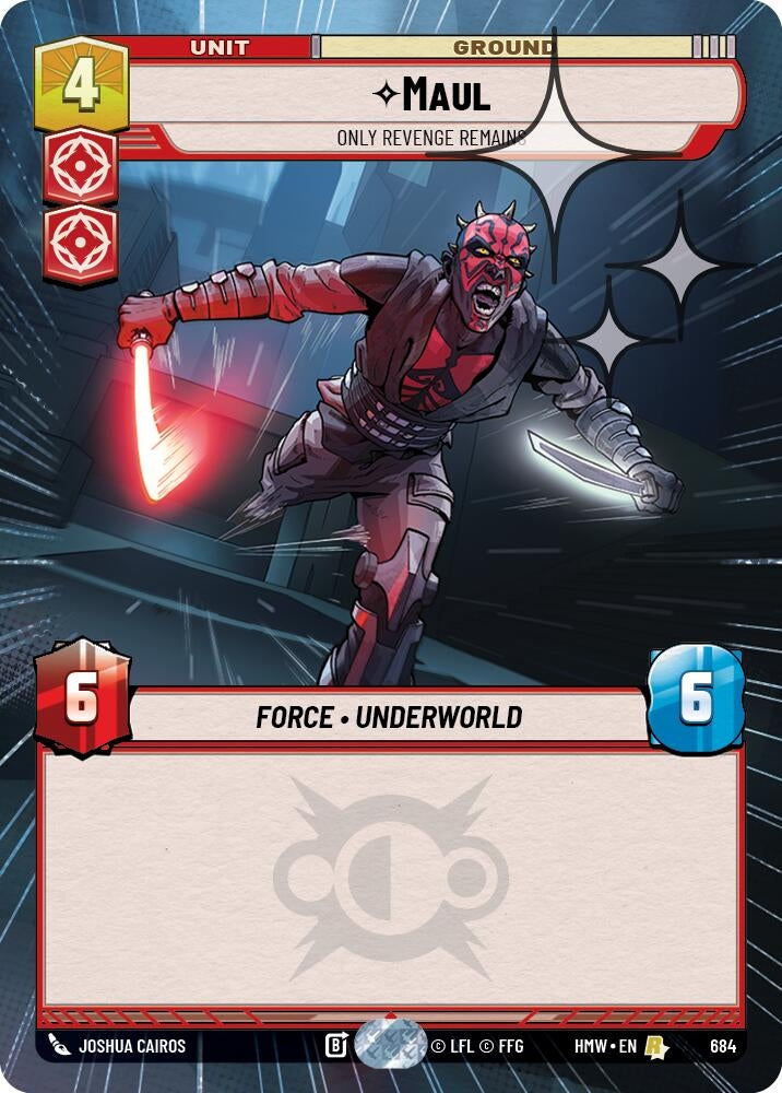 Image for Maul - Only Revenge Remains (Hyperspace Foil) (684) [Homeworlds] - Star Wars: Unlimited