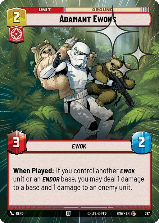 Image for Adamant Ewoks (Hyperspace Foil) (687) [Homeworlds] - Star Wars: Unlimited