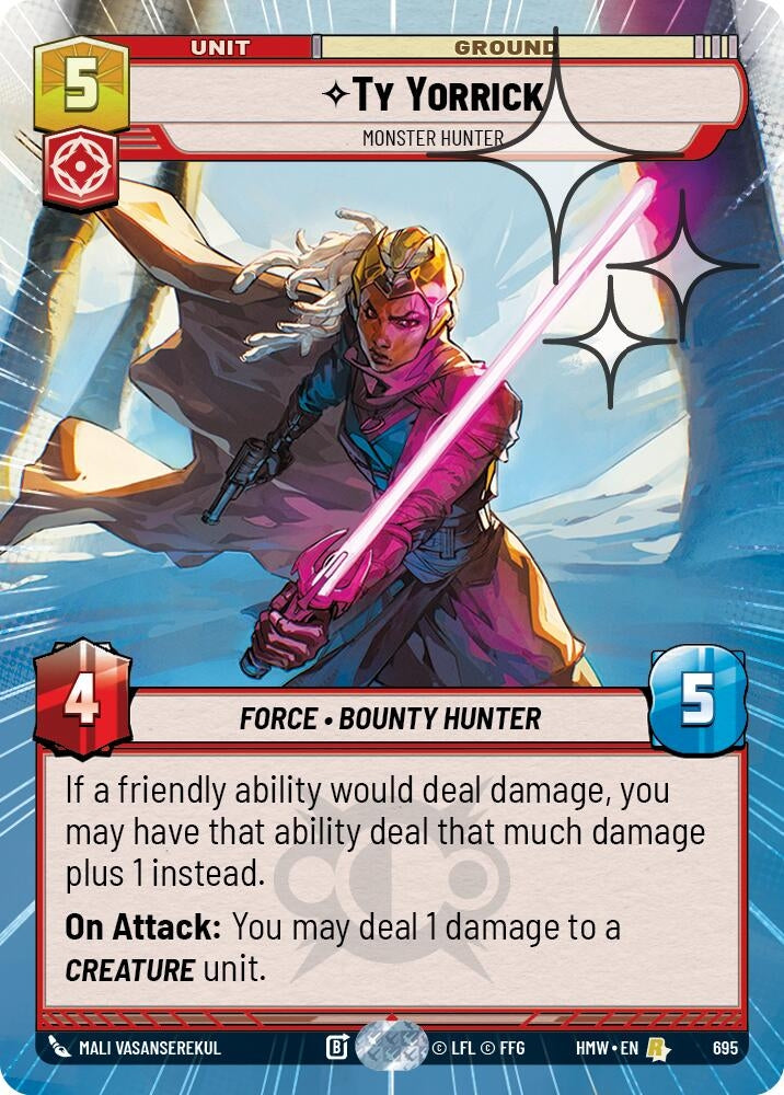 Image for Ty Yorrick - Monster Hunter (Hyperspace Foil) (695) [Homeworlds] - Star Wars: Unlimited